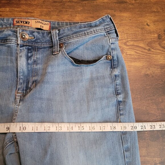 Seven7 Jeans Mens 34x32 Measures 34x30 Slim Straight Leg Medium Light Wash Denim - Picture 6 of 9